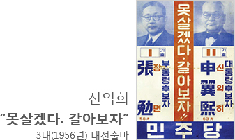 신익희 - '못살겠다. 갈아보자' 3대(1956년) 대선출마